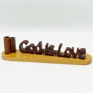 God is Love Wooden pen holder